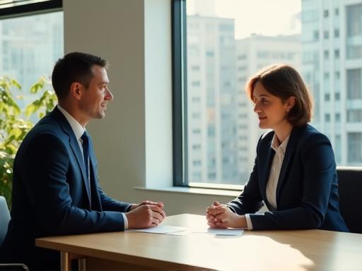 Professional legal consultation in a bright modern office